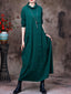 Autumn Vintage Solid Women Long Dress