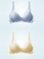 2 Pieces Women Casual One-piece Thin Wireless Bra