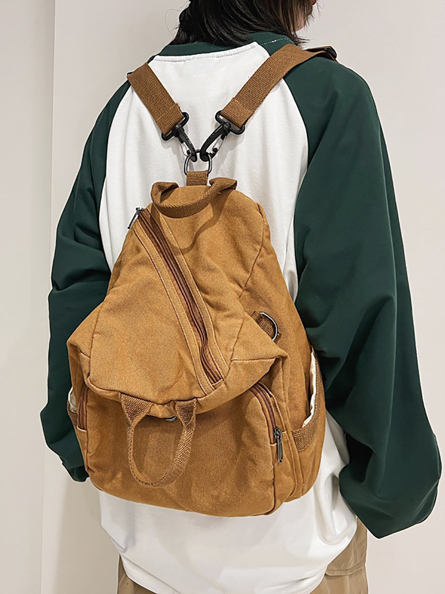 Japan Style Canvas Solid Shoulder Bags Backpack Secondary image