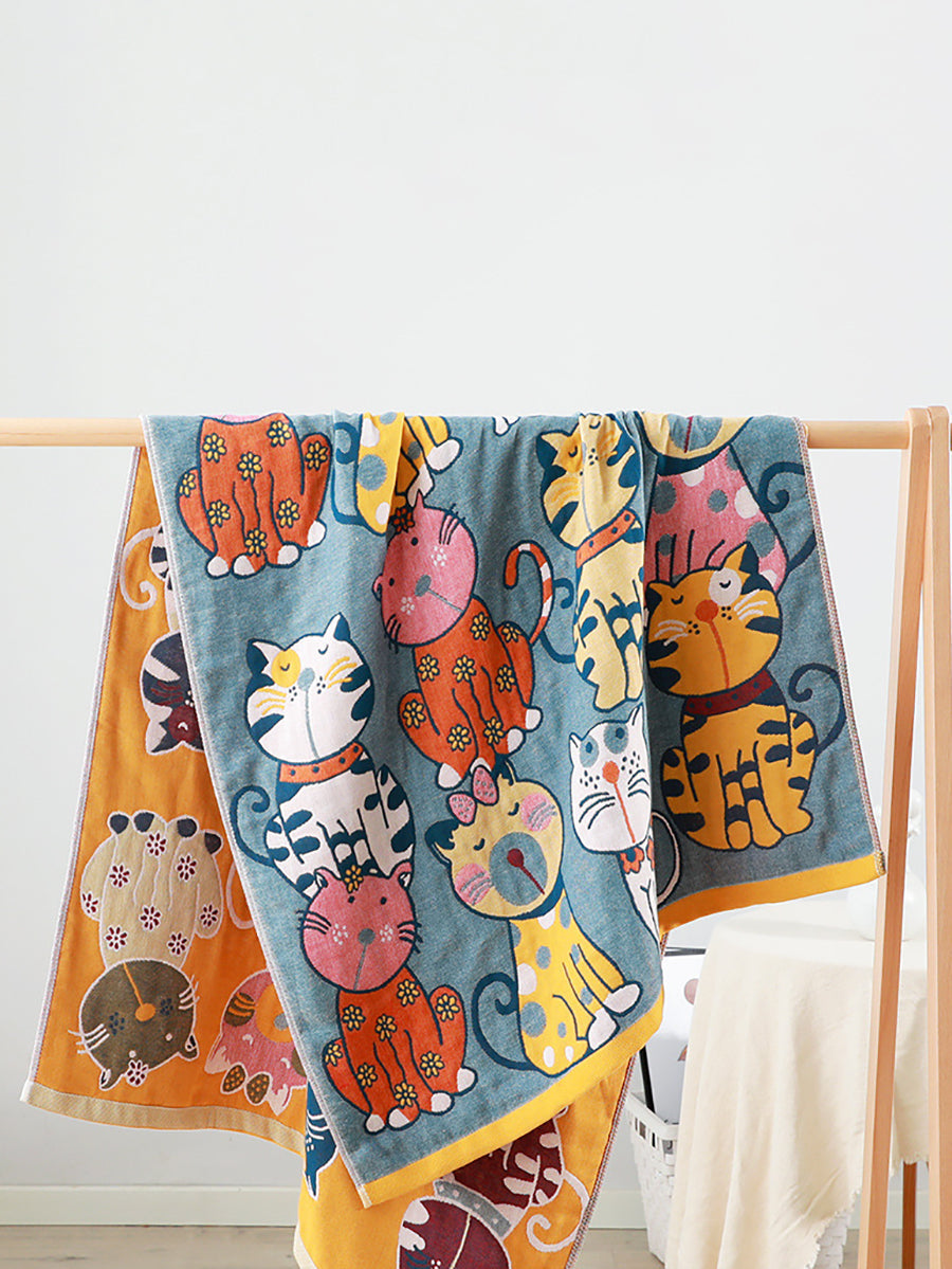 100%Cotton Cats Adult Dual-side Bath Towel Secondary image