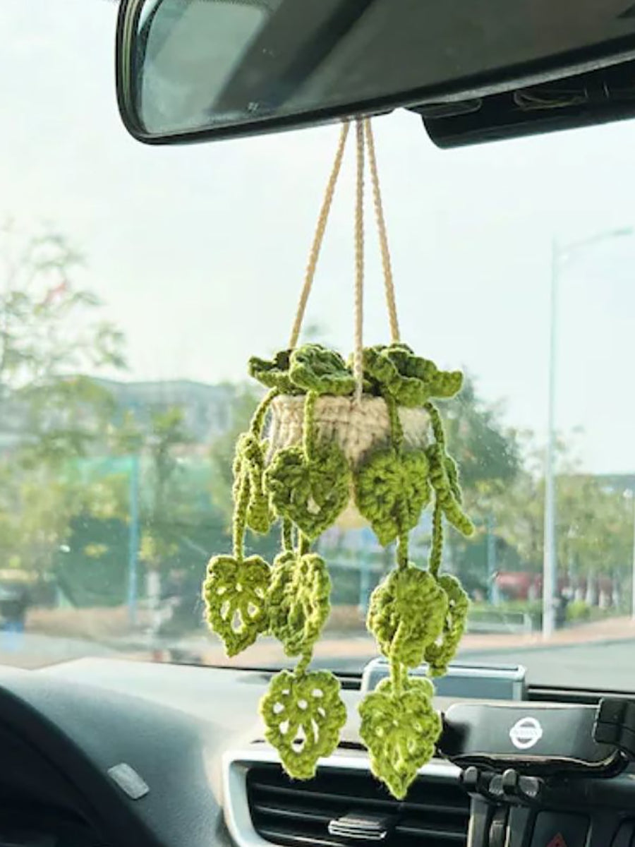 Handmade Knitted Hanging Potted Plant Car Pendant Main image