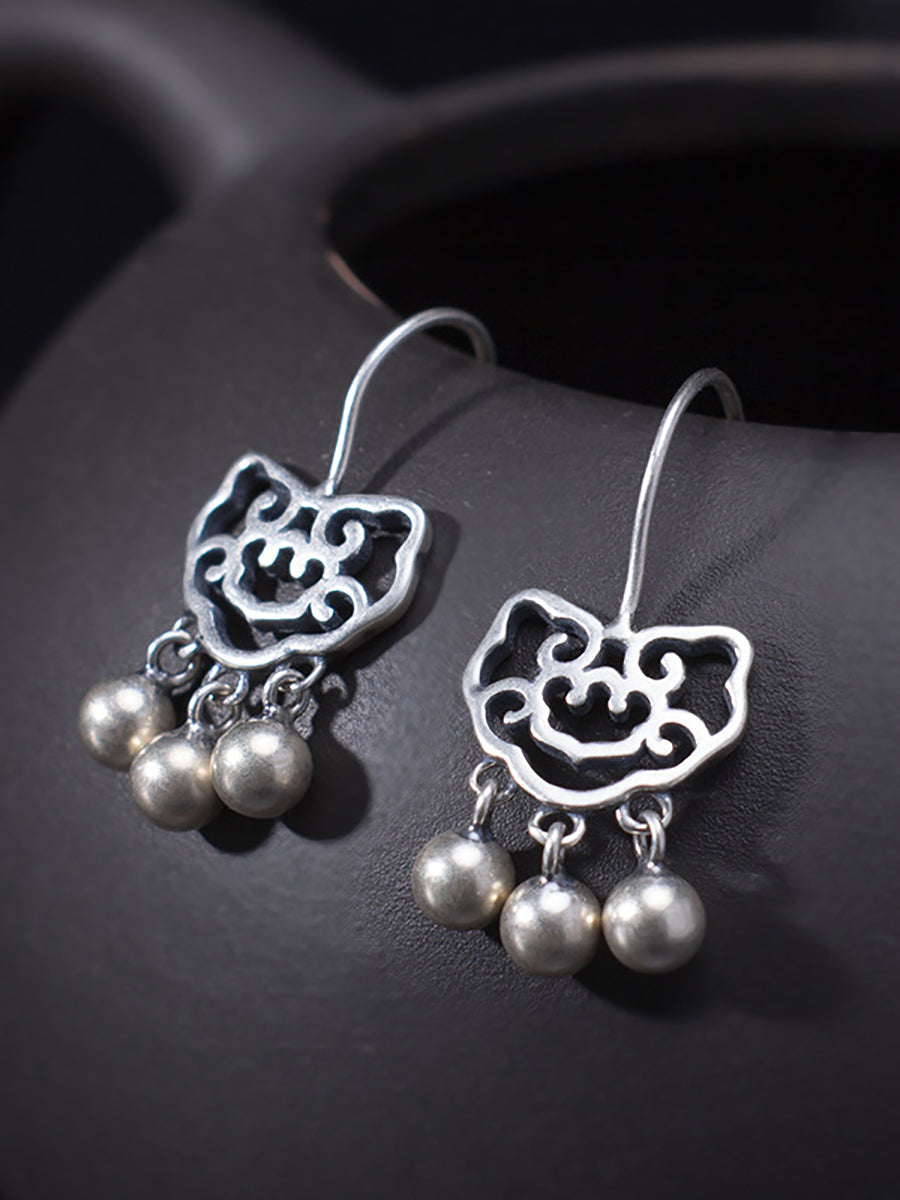 Ethnic Silver Longevity Lock Earrings Main image