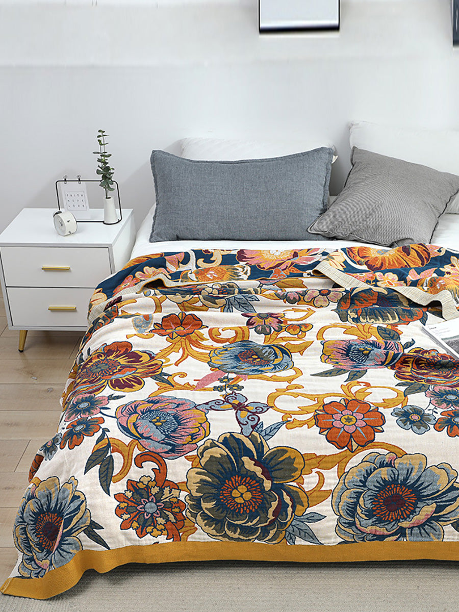 100%Cotton Flower Bedcover Sofa Blanket Main image