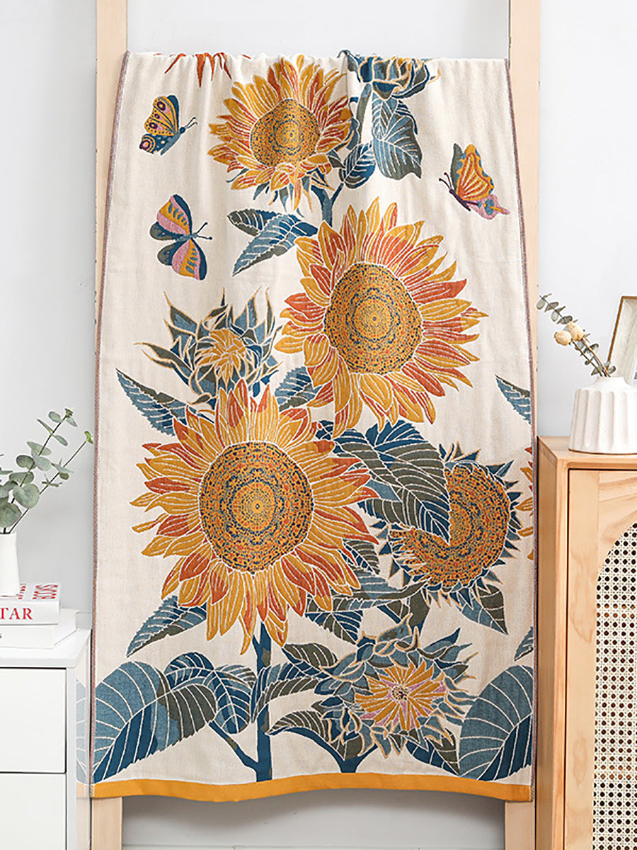 100%Cotton Sunflower Jacquard Bath Towel Main image
