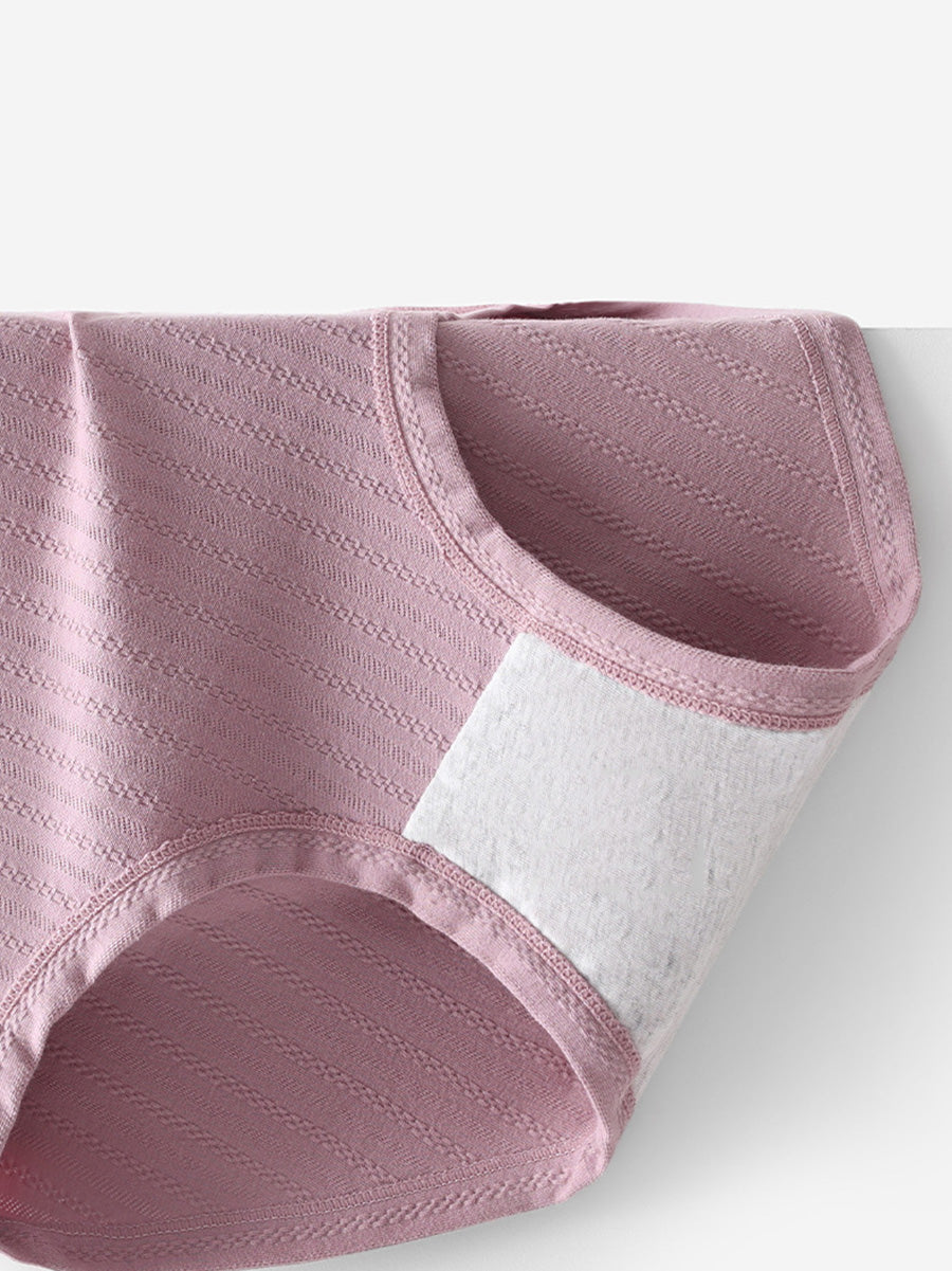 5 Pieces Women Casual Pure Color High Waist Underwear