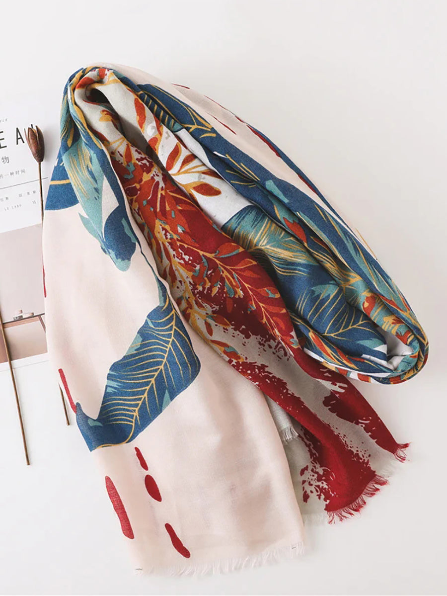 Plant Print Sunscreen Shawl Scarves