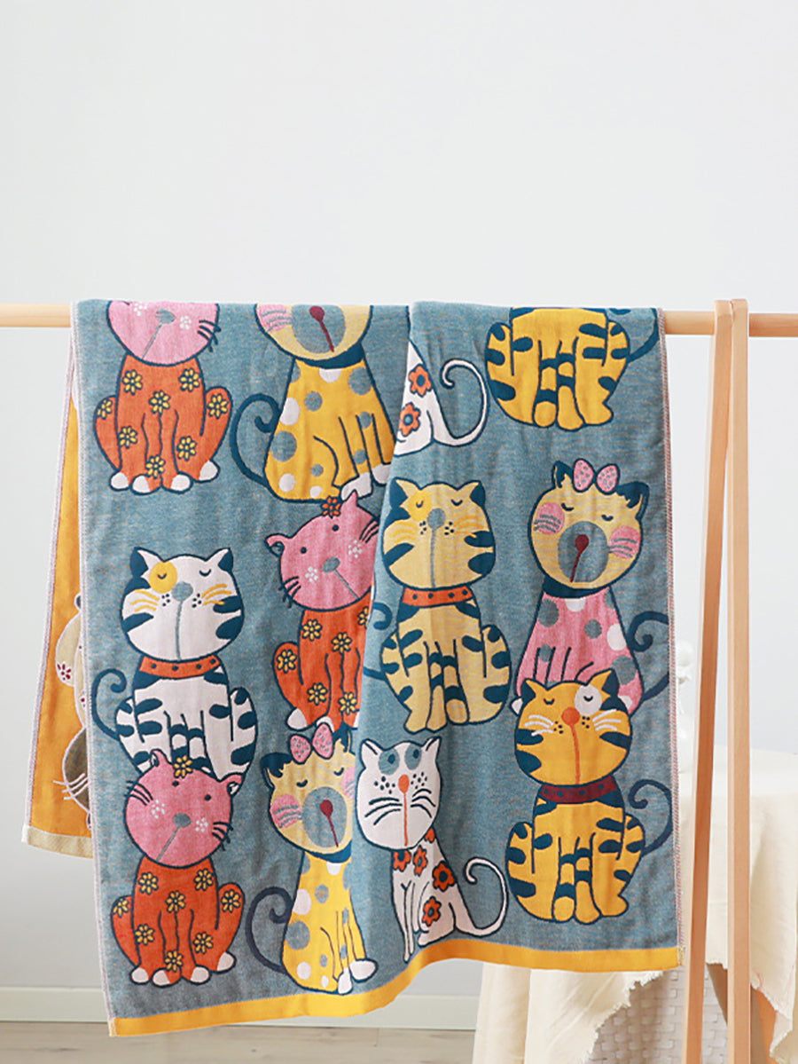 100%Cotton Cats Adult Dual-side Bath Towel Main image