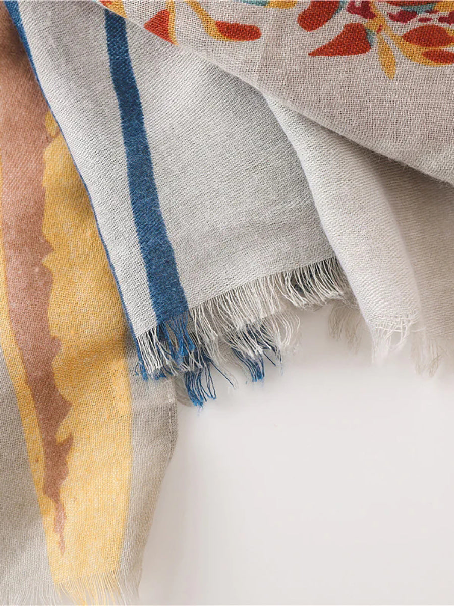 Plant Print Sunscreen Shawl Scarves