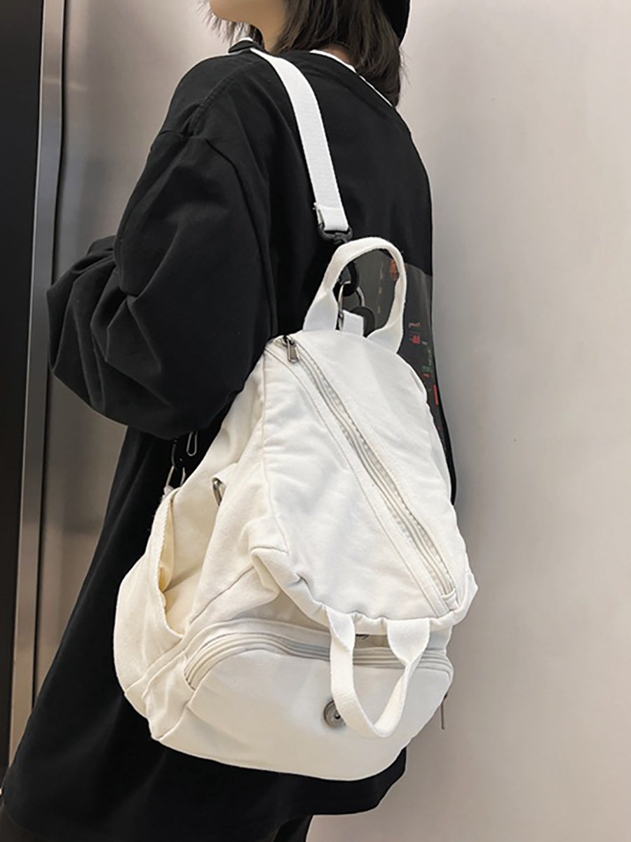 Japan Style Canvas Solid Shoulder Bags Backpack Main image