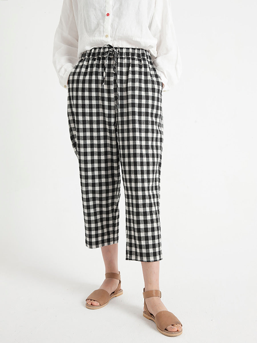 Plus Size Plaid Casual Summer Women Loose Pants Main image