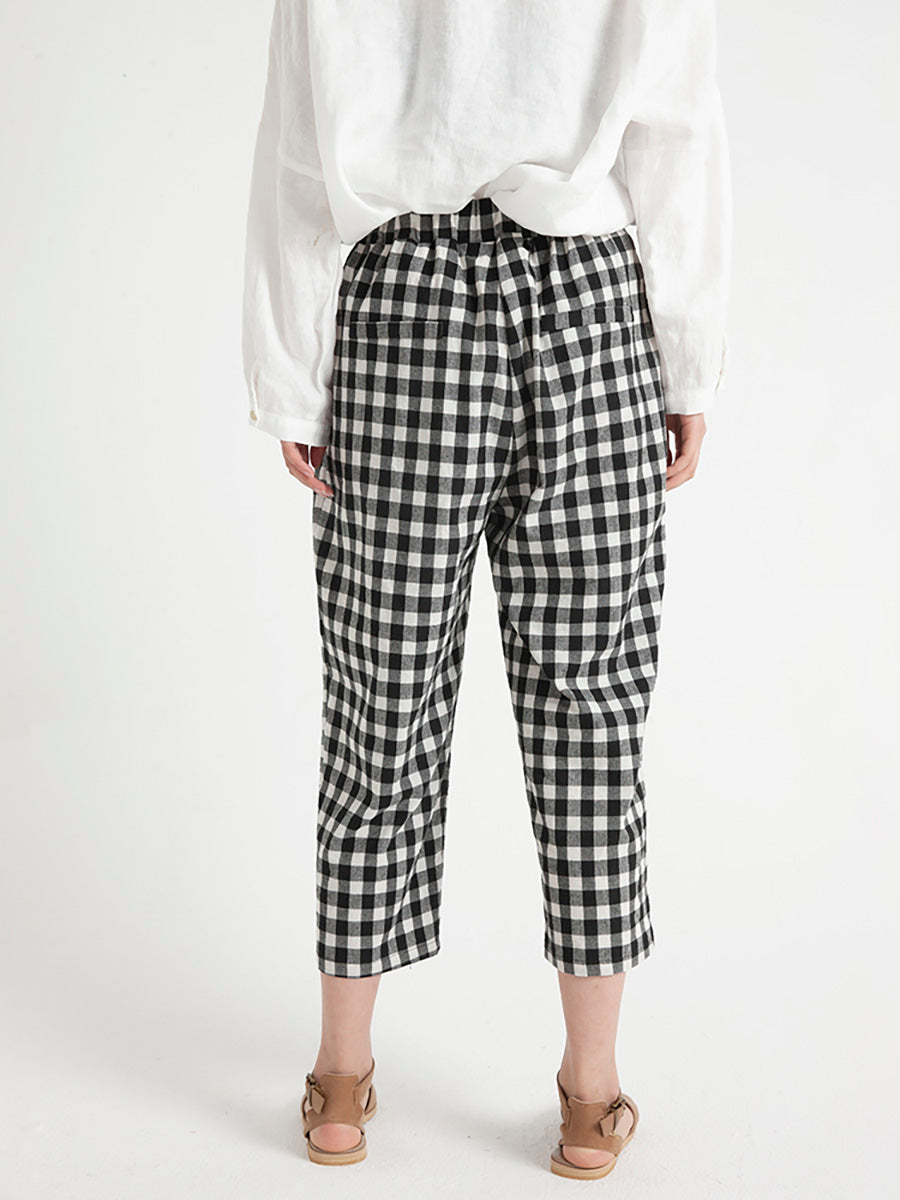 Plus Size Plaid Casual Summer Women Loose Pants Secondary image