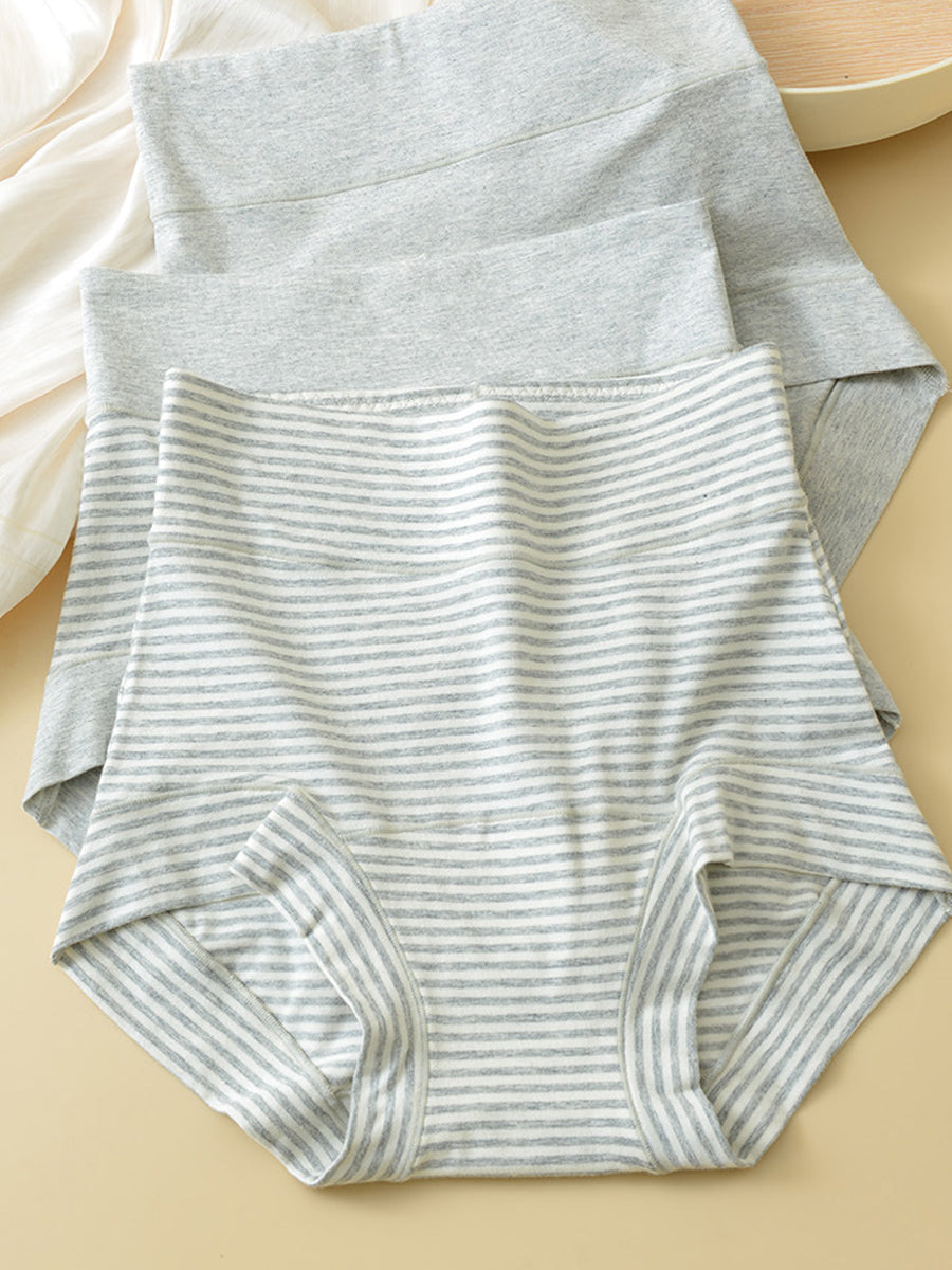 6 Pieces Women Stripe High Waist Underwear