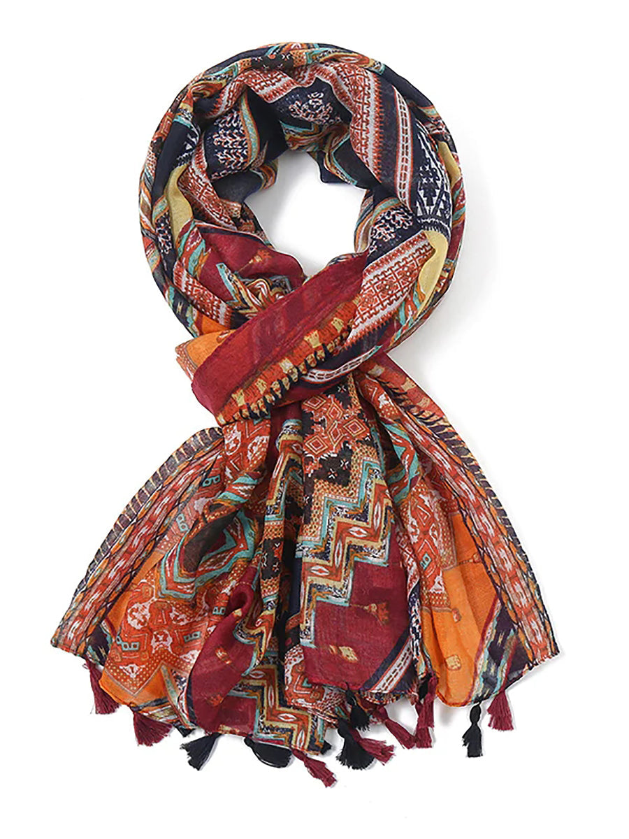 Bohemian Print Tassel Travel Shawl Scarf Secondary image