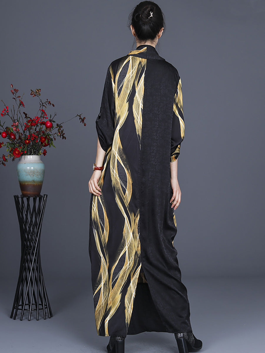 Plus Size Irregular Vintage Maxi Retro Maxi Dress Secondary image