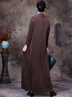 Plus Size V Neck Vintage Women Retro Maxi Dress