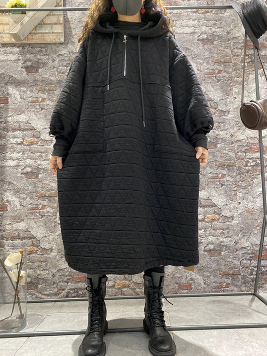 Plus Size Winter Women Wadded Clothes Hooded Dress Secondary image