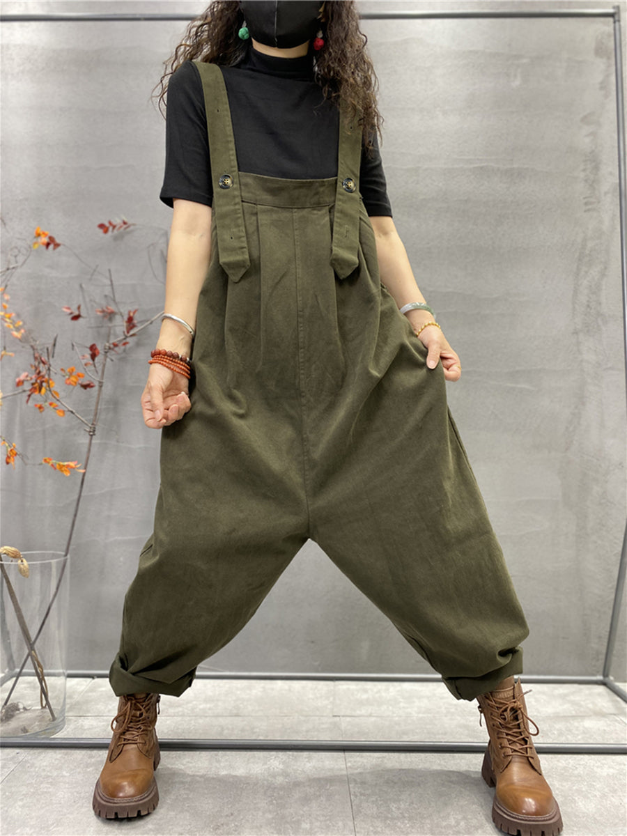 Plus Size Autumn Women Casual Solid Color Loose Jumpsuits Secondary image