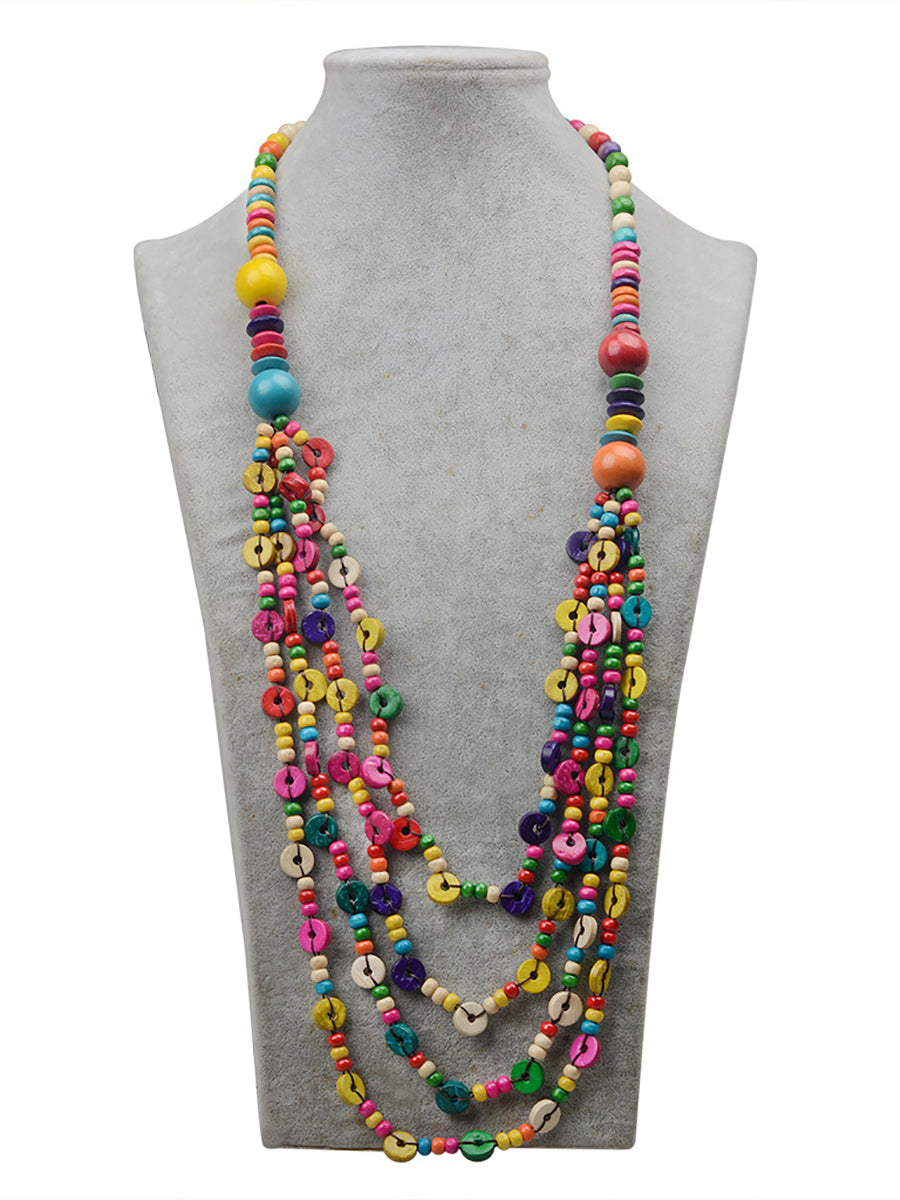 Ethnic Colorful Handmade Multi-layer Bead Knitted Necklace Main image