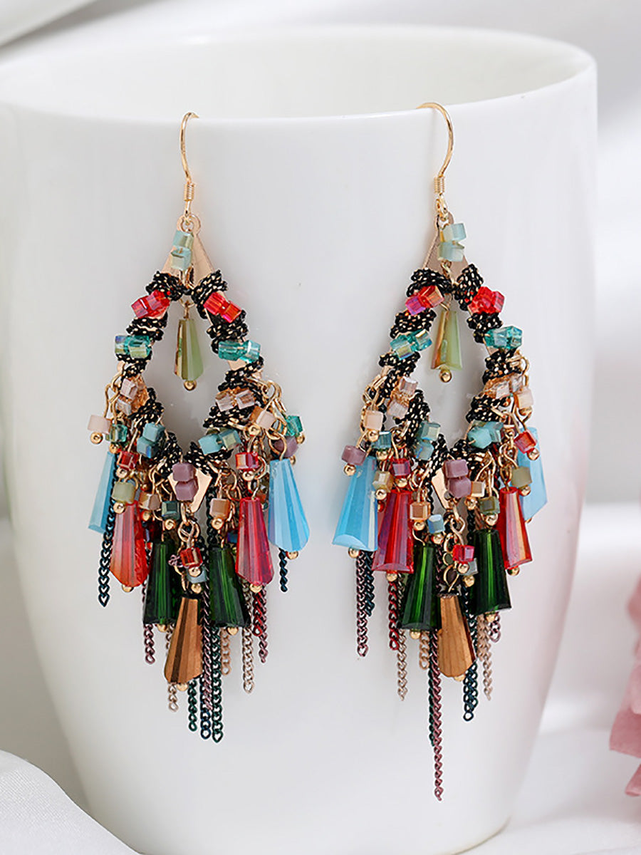 Bohemia Women S925Silver Tassel Pandent Earrings Main image