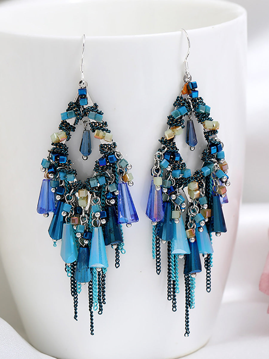 Bohemia Women S925Silver Tassel Pandent Earrings Secondary image