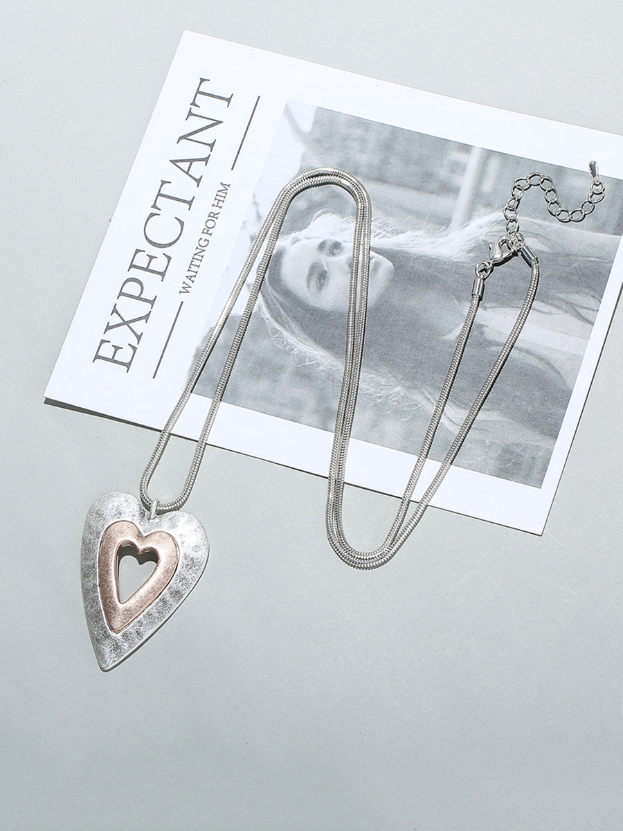 Fashion Mental Heart Long Sweater Necklace Secondary image