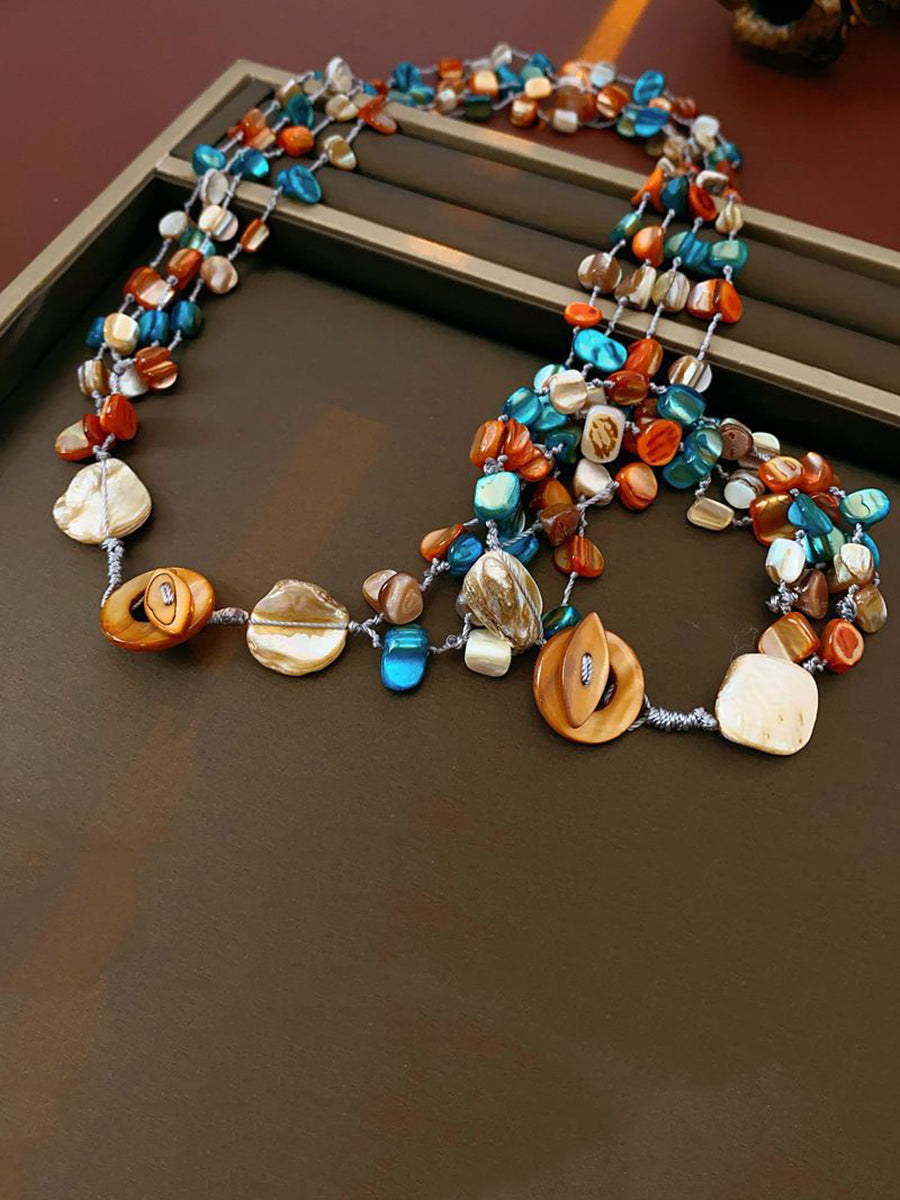 Bohemia Colorful Stone Shell Multilayer Necklace Secondary image
