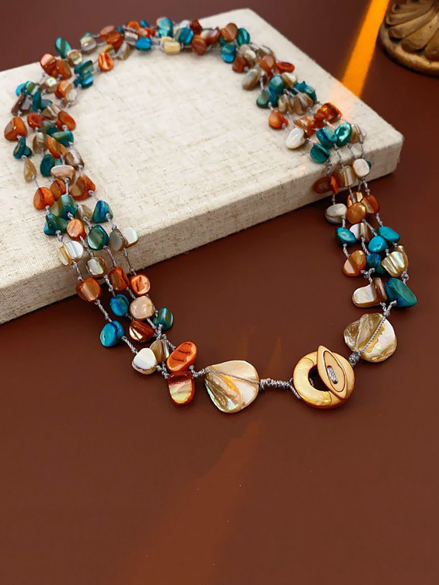 Bohemia Colorful Stone Shell Multilayer Necklace Main image