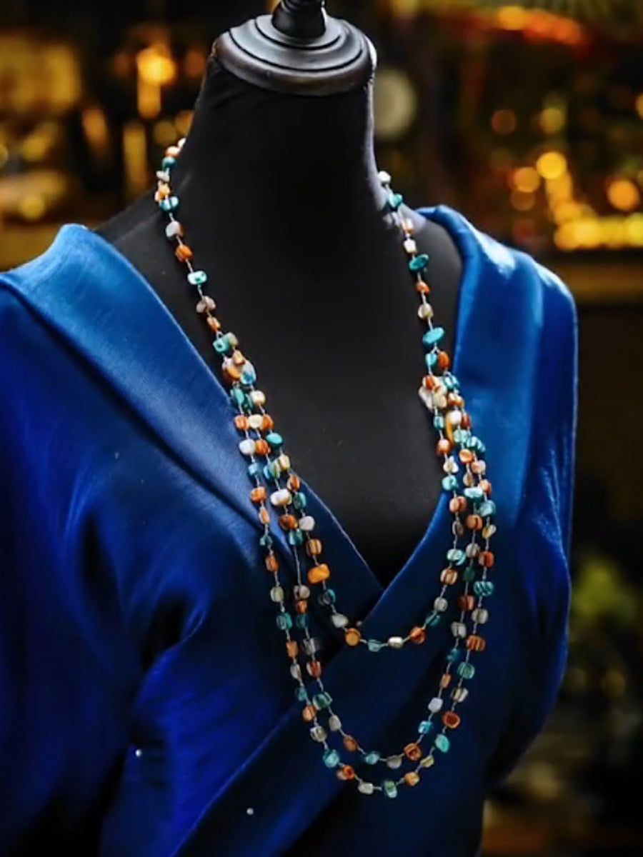 Bohemia Colorful Stone Shell Multilayer Necklace