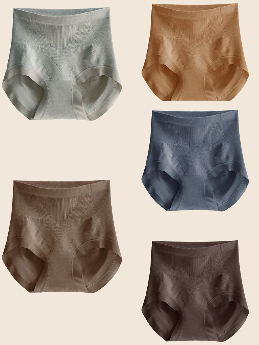 5 Pieces Women Casual High Waist Underwear