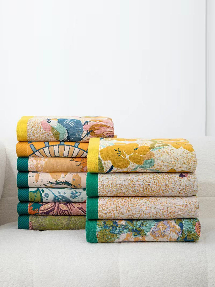 100%Cotton Flower Jacquard Adult Bath Towel