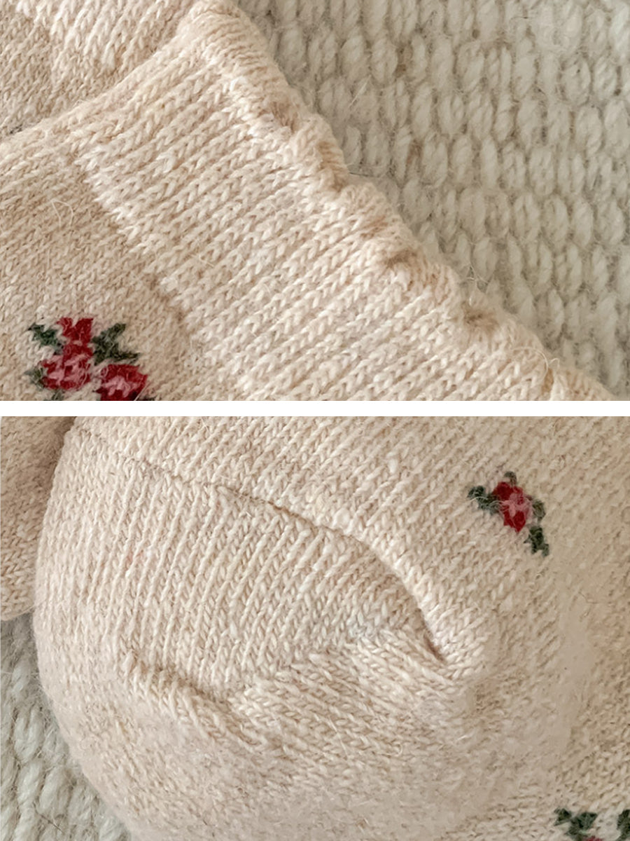 6 Pairs Women Winter Floral Jacquard Socks