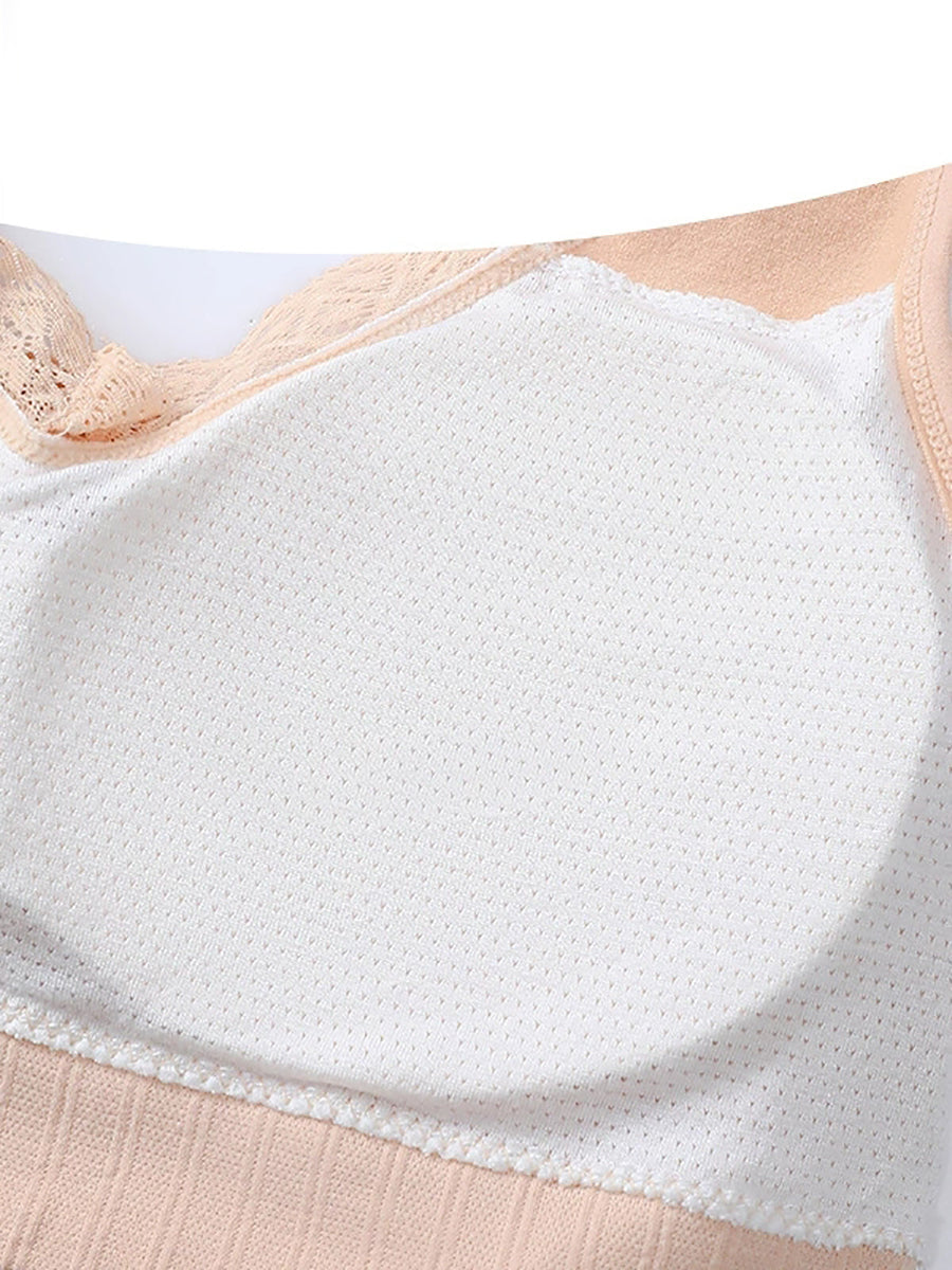4 Pieces Women Artsy Flower One-piece Bra