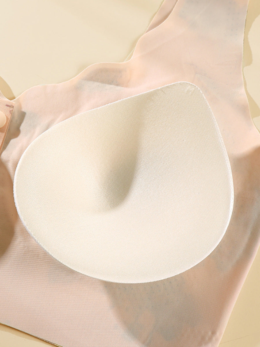 3 Pieces Women Artsy Flower Front-buckle Wireless Bra