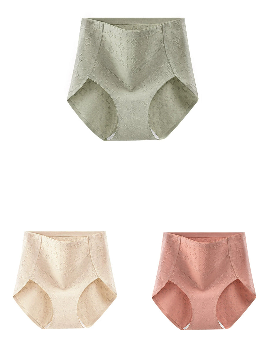 3 Pieces Women Artsy Jacquard High Waist Underwear