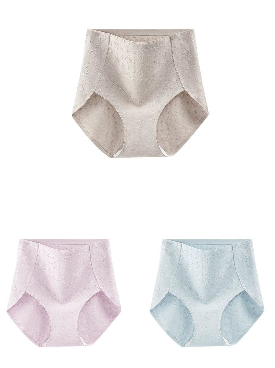 3 Pieces Women Artsy Jacquard High Waist Underwear