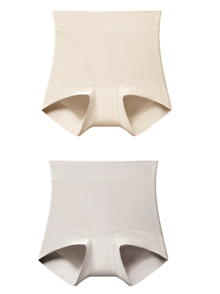 2 Pieces Women Artsy Pure Color High Waist Underwear