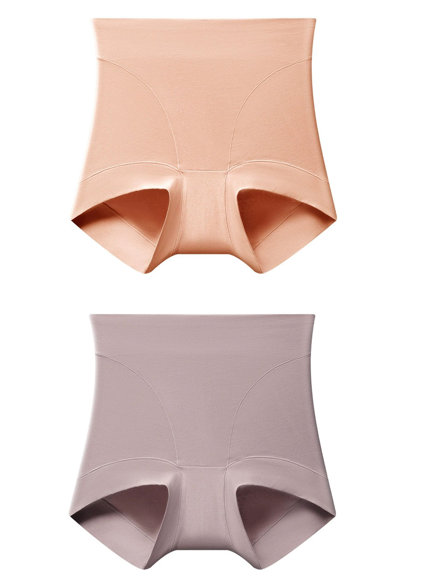 2 Pieces Women Artsy Pure Color High Waist Underwear