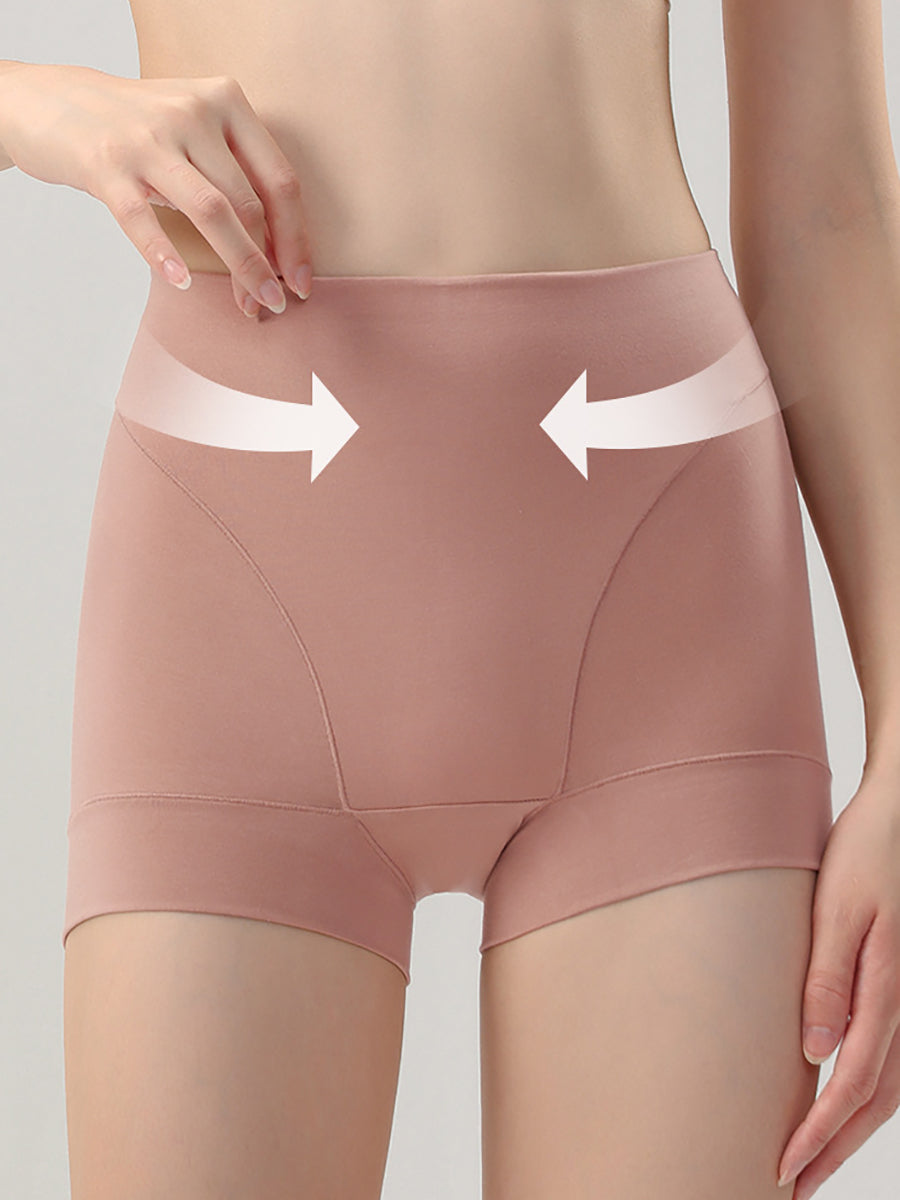 2 Pieces Women Artsy Pure Color High Waist Underwear