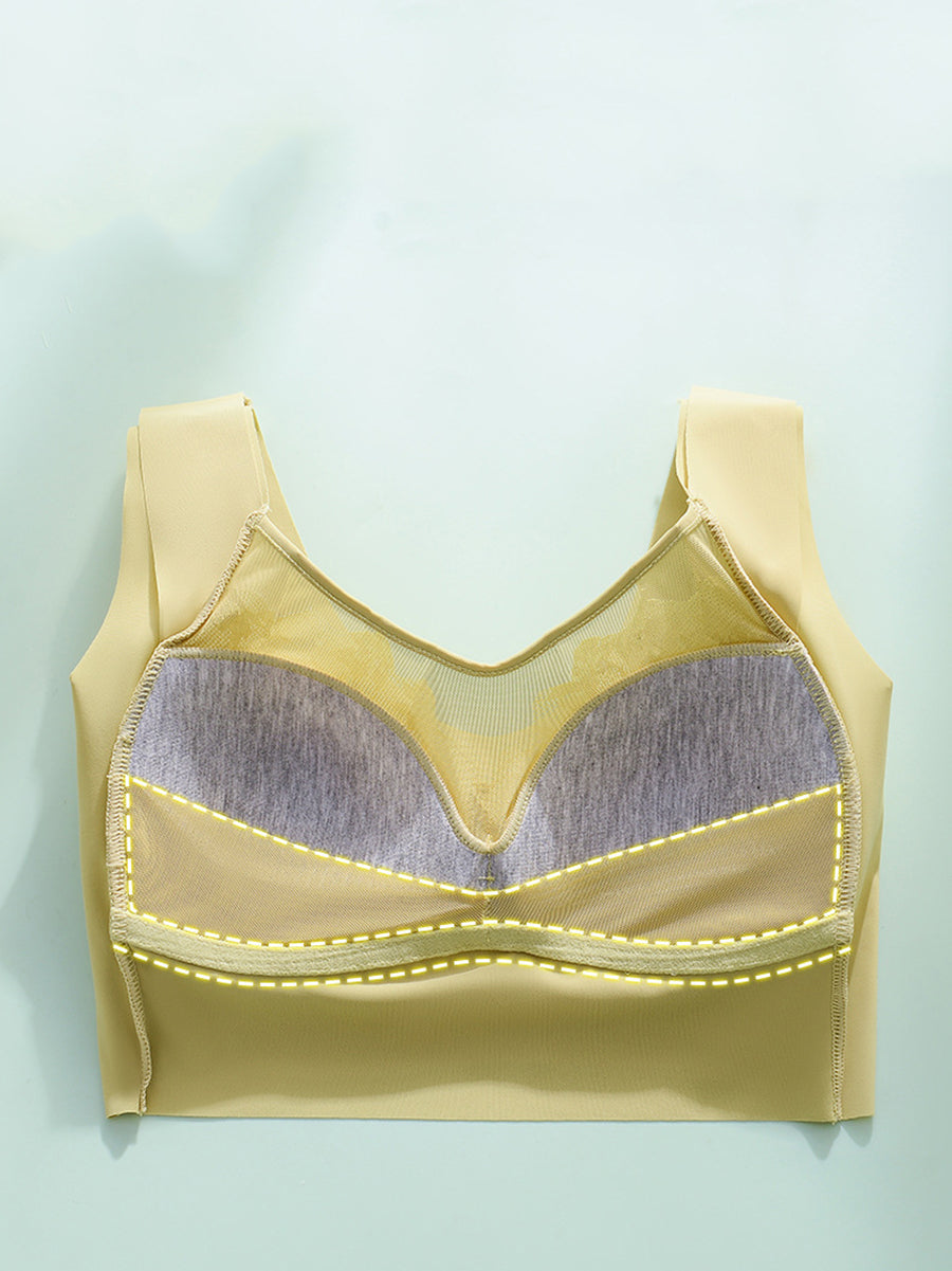 2 Pieces Women Artsy Lace One-piece Wireless Bra