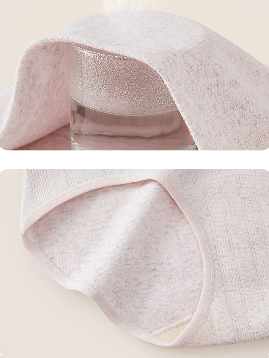 4 Pieces Women Artsy Pure Color High Waist Underwear