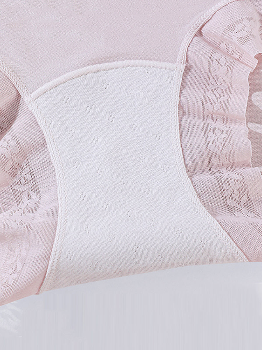 4 Pieces Women Artsy Lace High Waist Underwear