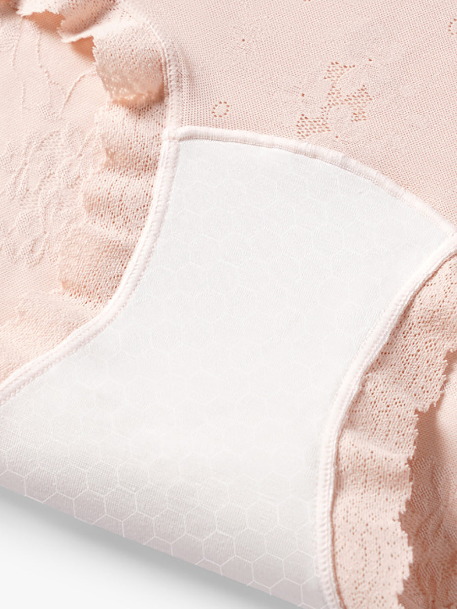 4 Pieces Women Artsy Flower Lace High Waist Underwear