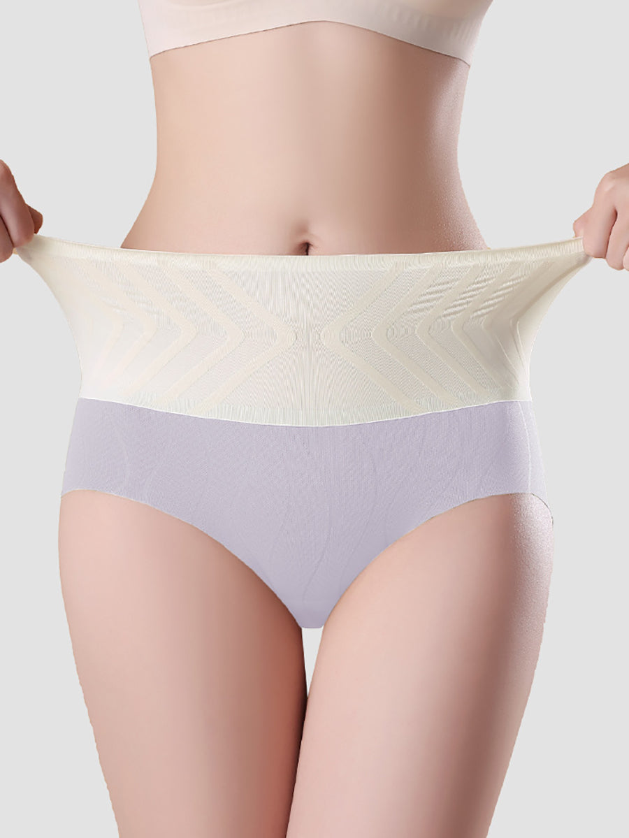 4 Pieces Women Artsy Colorblock High Waist Underwear Secondary image