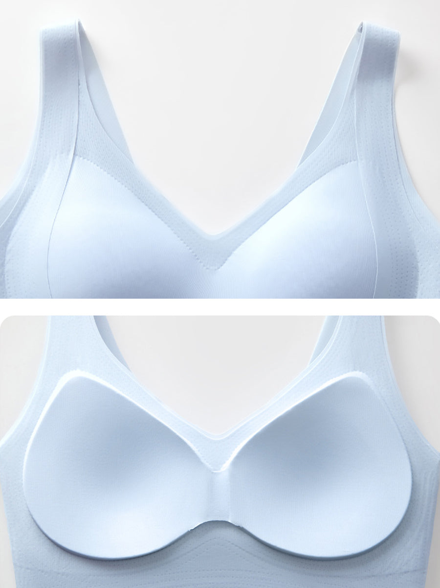 2 Pieces Women Casual One-piece Thin Wireless Bra