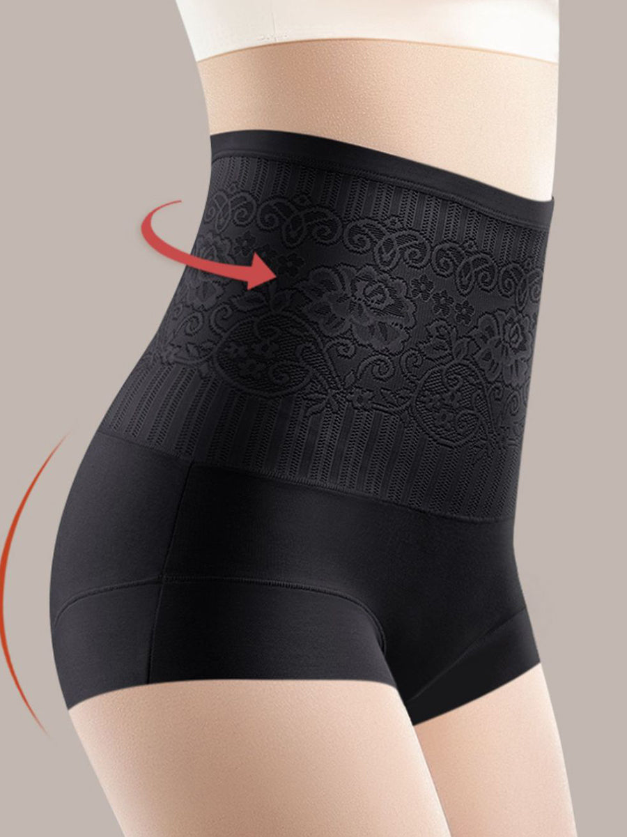 3 Pieces Women Casual Jacquard High Waist Underwear