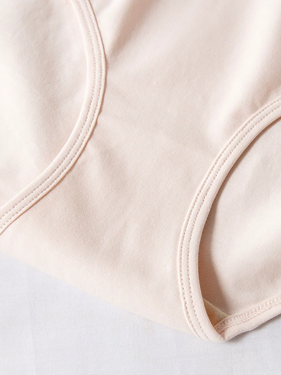 4 Pieces Women Casual Pure Color High Waist Underwear