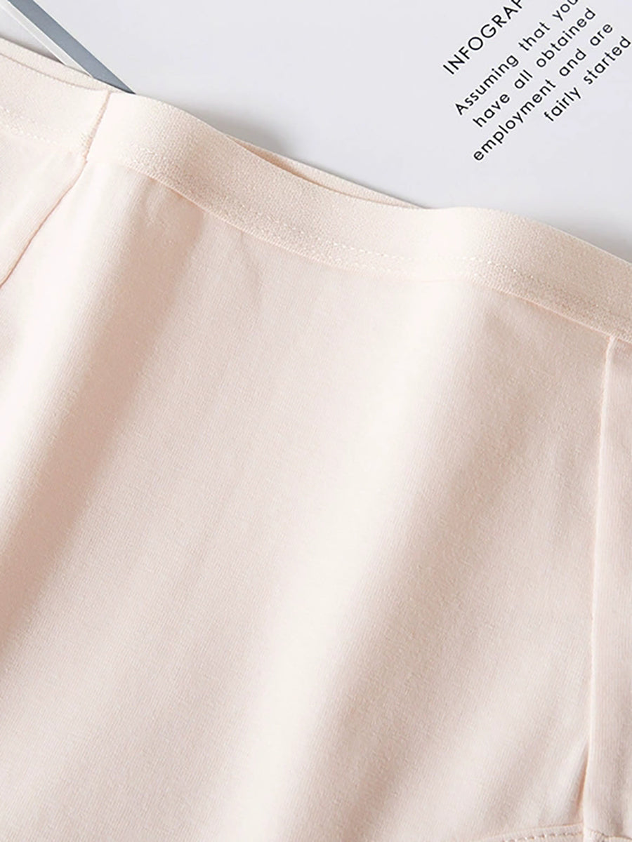 4 Pieces Women Casual Pure Color High Waist Underwear