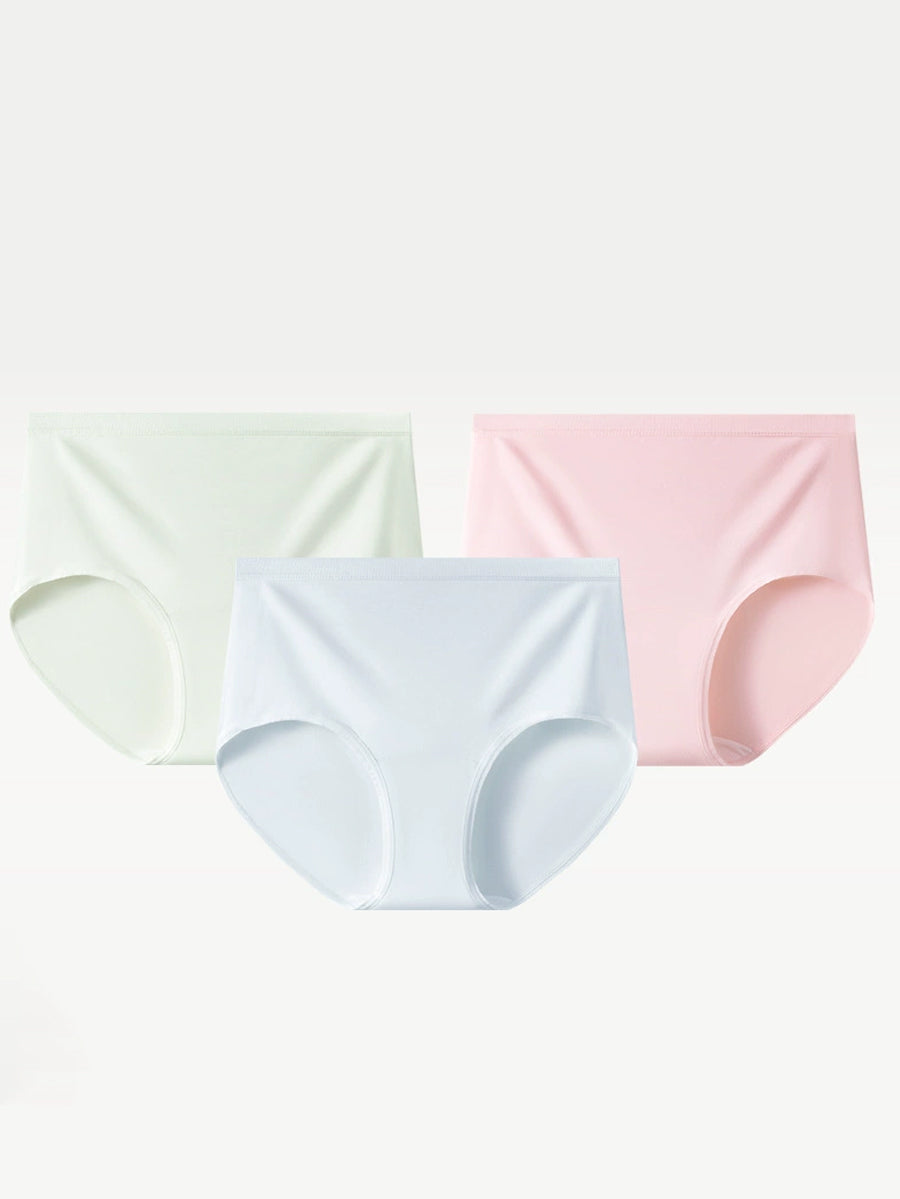 4 Pieces Women Casual Pure Color High Waist Underwear