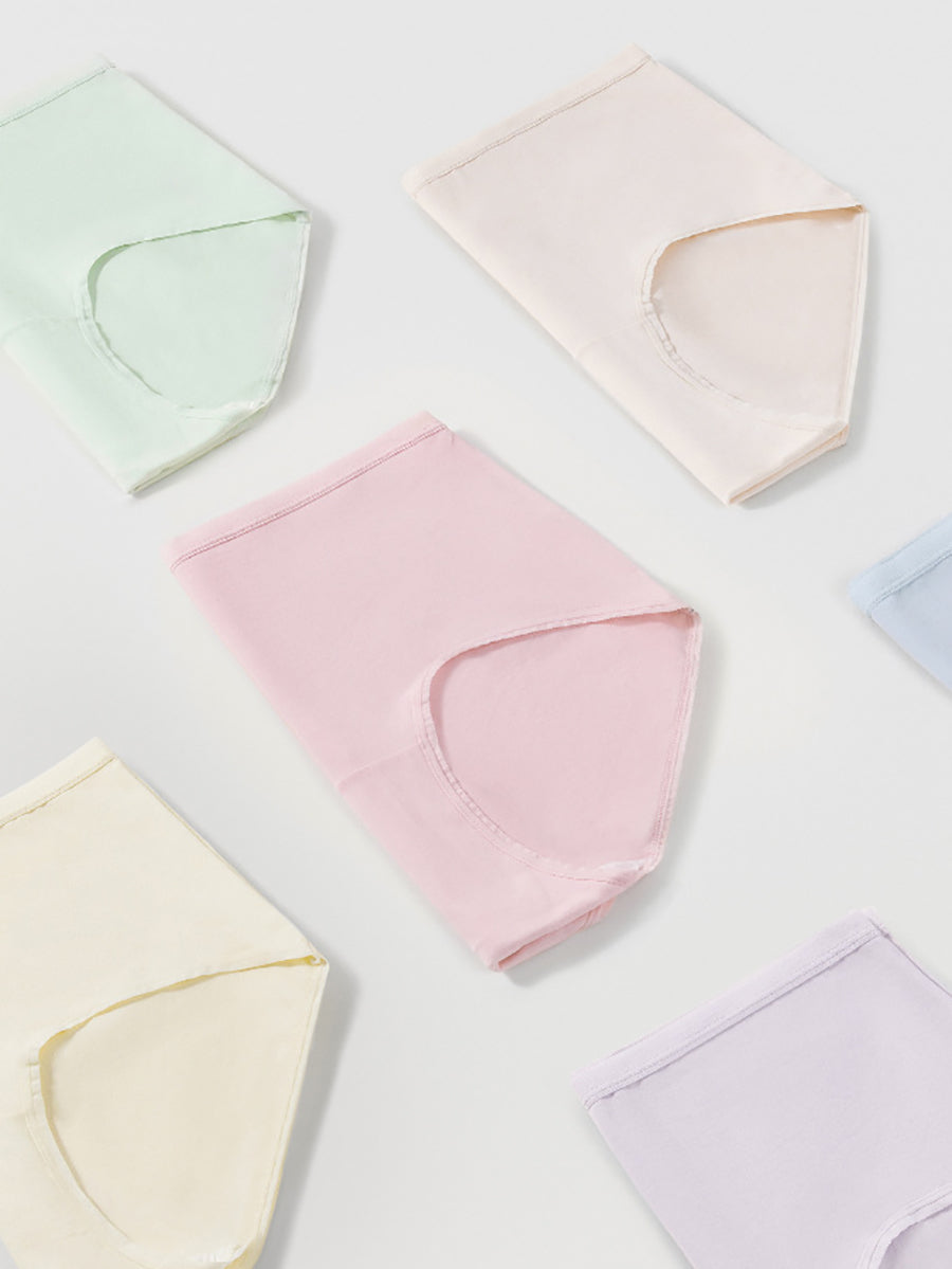 4 Pieces Women Casual Pure Color High Waist Underwear