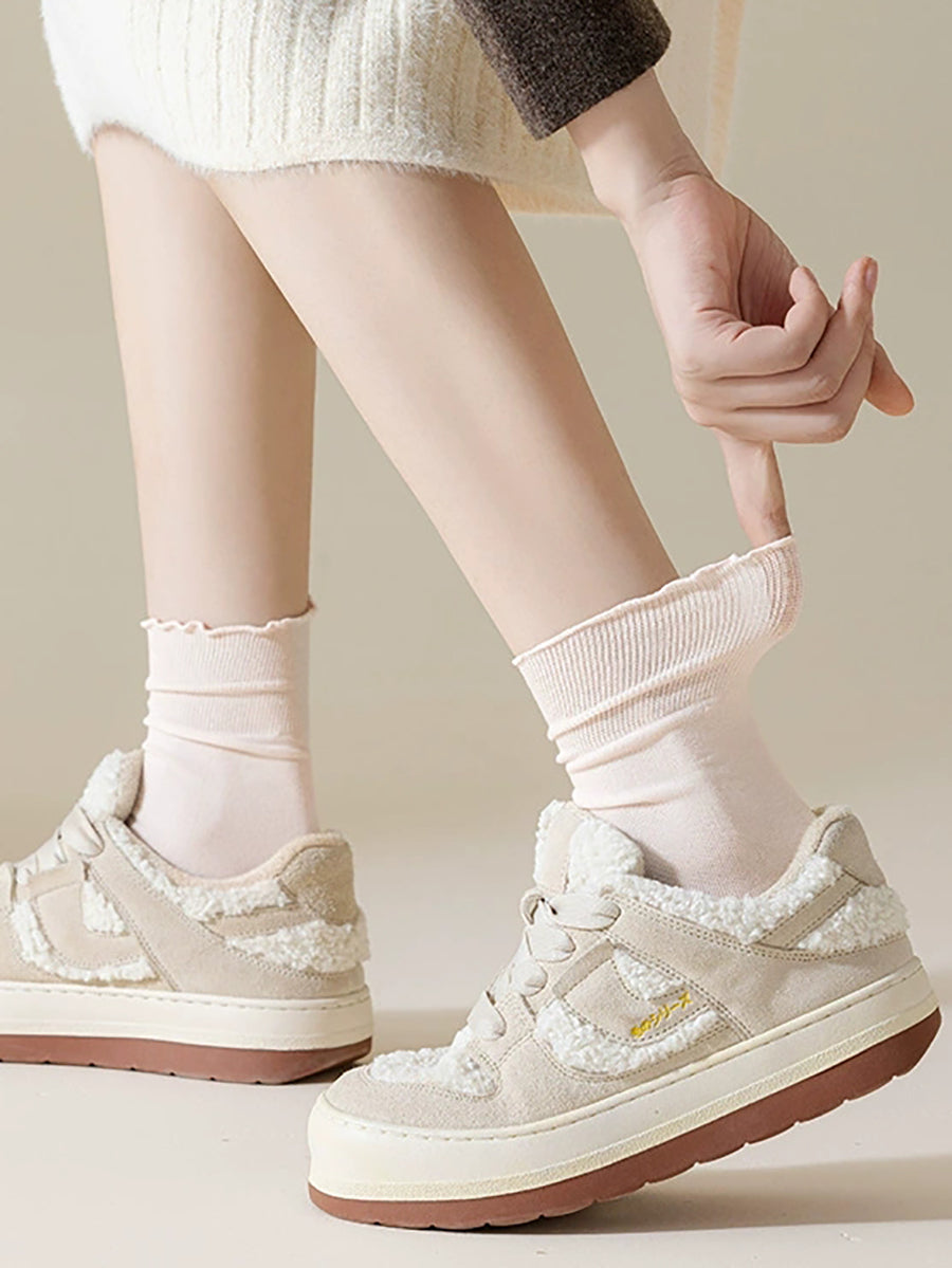 6 Pairs Women Summer Pure Color Socks